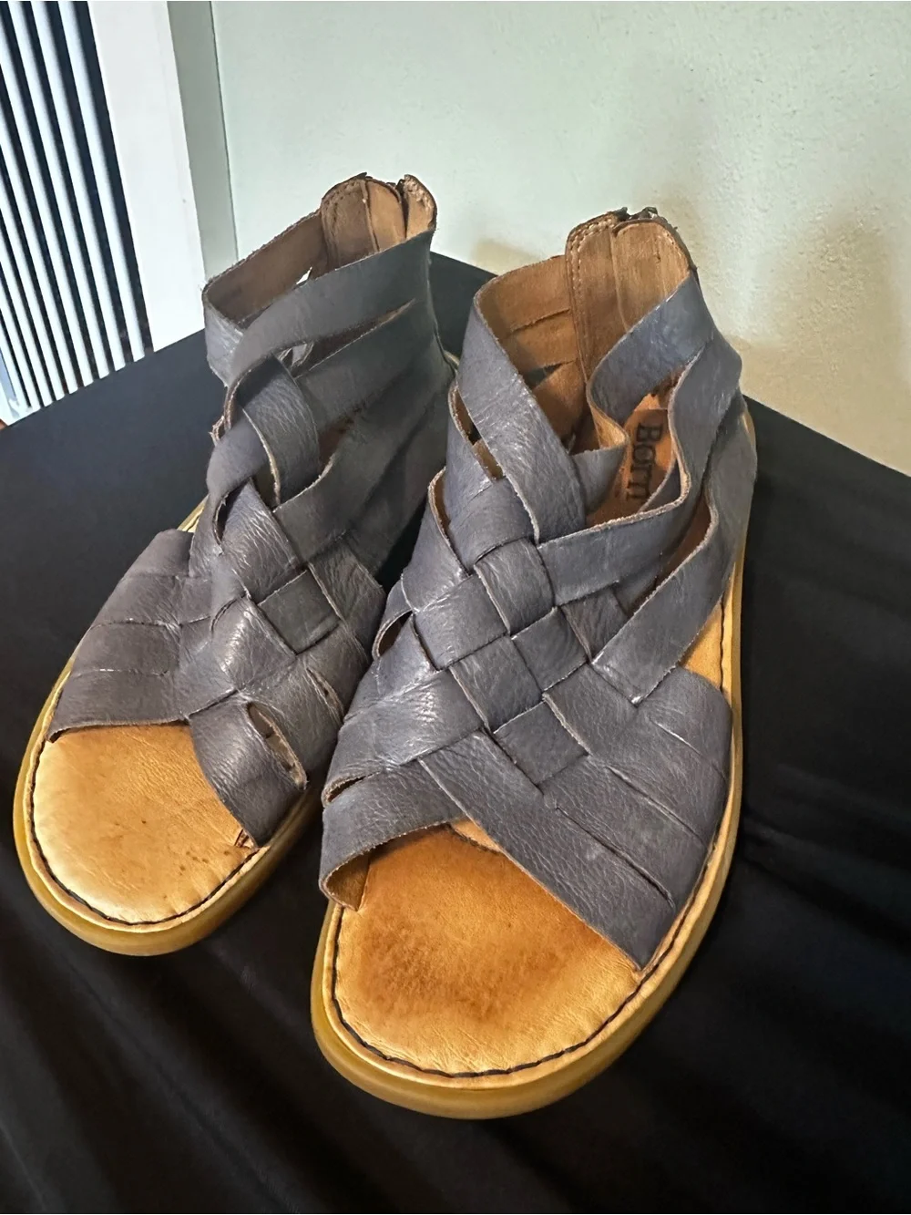 Born Iwa Leather Woven Gladiator Sandals Boho Size 6M